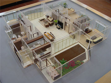 Model Desain Interior Miniatur, Model 3D Interior Rumah Akrilik 60 * 60CM